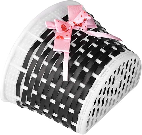 Miniatura 7 de Cesta de bicicleta para niños, cesta de mimbre para manillar de bicicleta para niños y niñas, cesta de triciclo pequeña delantera para niños