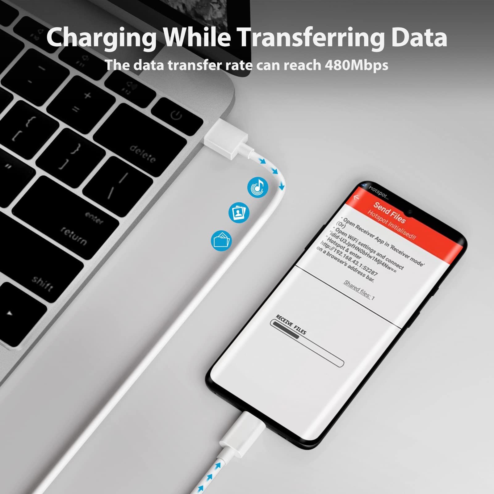 Cavo USB Tipo C per Xiaomi Mi Note 10 Lite Ricarica Rapida - Cavo di