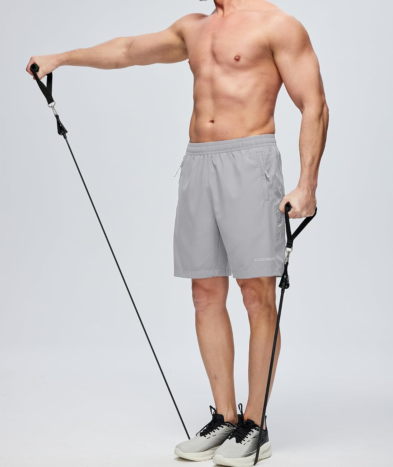 ZITY Men's Running Athletic Shorts with Zipper Pockets 7" Lightweight Moisture Wicking Sports Gym Basketball Hiking Workout - Image 2