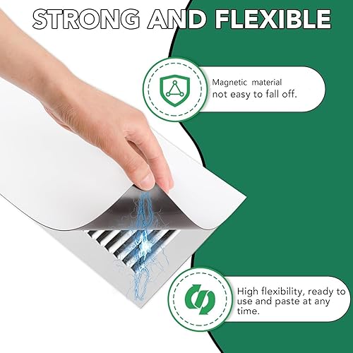 Miniatura 4 de Paquete de 4 cubiertas magnéticas de ventilación, cubiertas de ventilación fuertes de 8 x 15.5 pulgadas, cubierta de ventilación magnética de alta