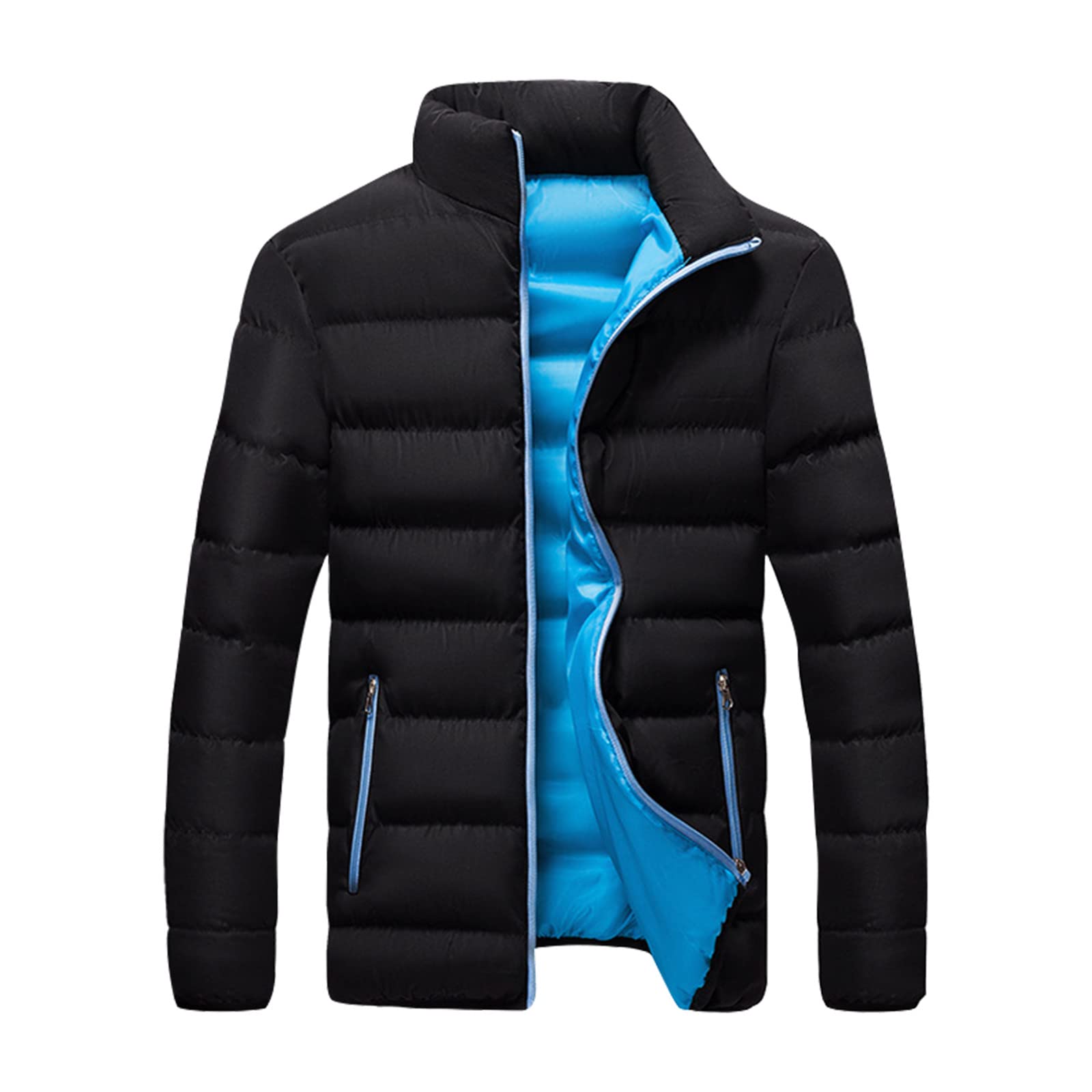 Ymosrh Mens Down Jackets Coats Lightweight Insulated Puffer Winter Jacket Alternative Puffy Coat Jackets XXL-5XL