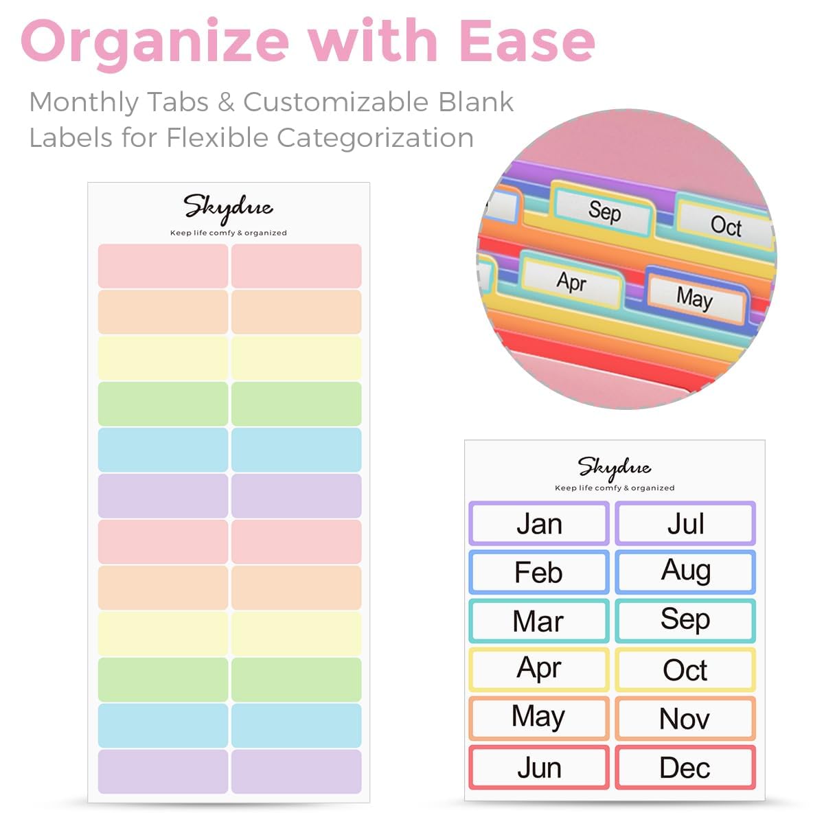 Personalized Accordion File Organizer - Purple Pink Gradient Flowers Hand-Drawn, 13 Pockets, A4/Letter Size, Zipper Closure