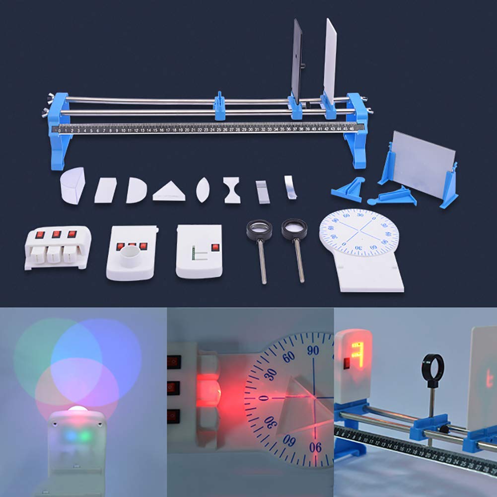 Pädagogisches Wissenschaftsmodell Physikalische Optik Experimentierkasten Enthält optische Experimentierplattform, mehrere Linsen, DREI Primärfarben-Lichtquellen, Flache Spiegel un