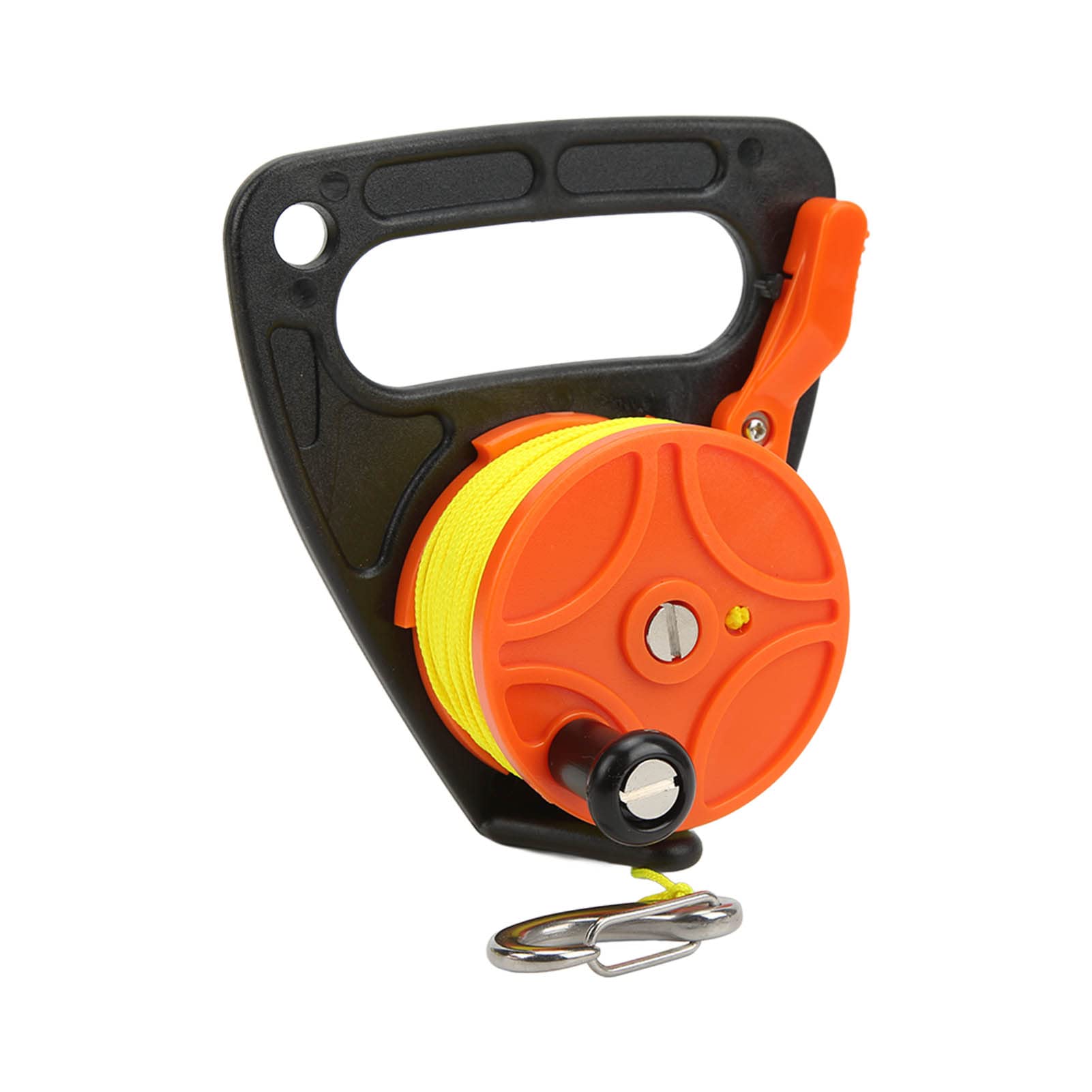 BuyWeek Moulinet de Plongée avec 46m Ligne, Moulinet de Plongée Sous Marine avec Bouchon de Pouce Crochets, Moulinet de Pêche pour Plongée en Apnée, Sports Nautiques Sous Marins (Orange)