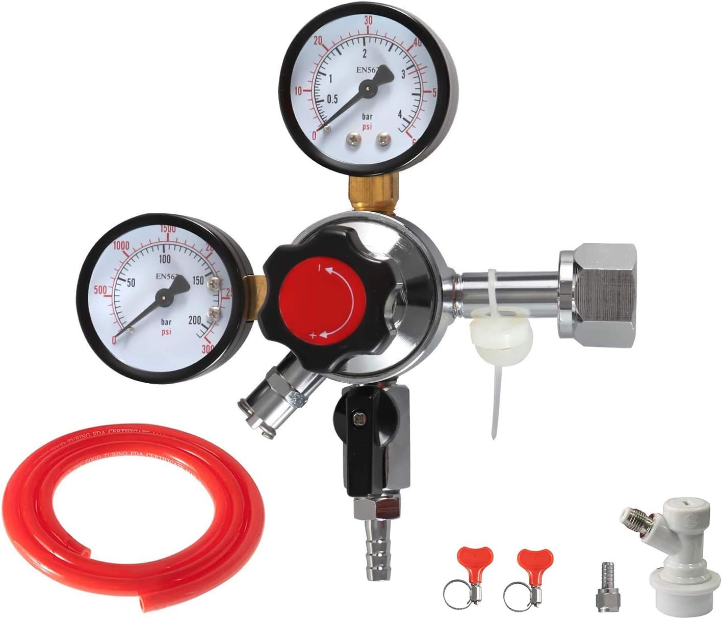 LUCKEG CO2 Regulator CGA320 Home Brewing Regulator Kit Beer Regulator