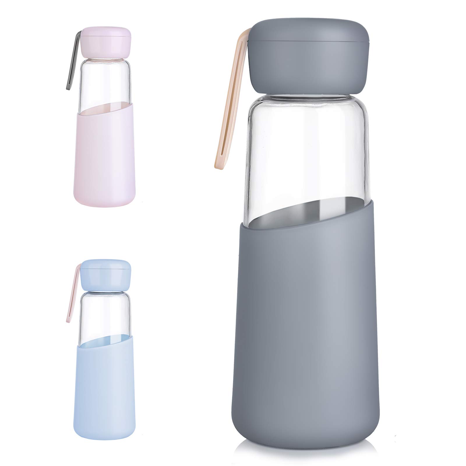 Buy Small Glass Water Bottle for Kids ZDZDZ 12 Oz Cute Water Bottle with Lid and Sleeve Wide