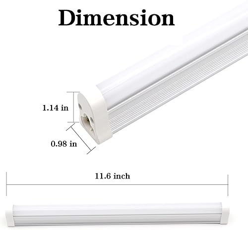 Miniatura 2 de Lámpara LED para tienda, 12 pulgadas, 5 W, 580 lm, cubierta esmerilada, 6500 K, tubo de luz integrado T5, salida alta, blanco más brillante, tubo de