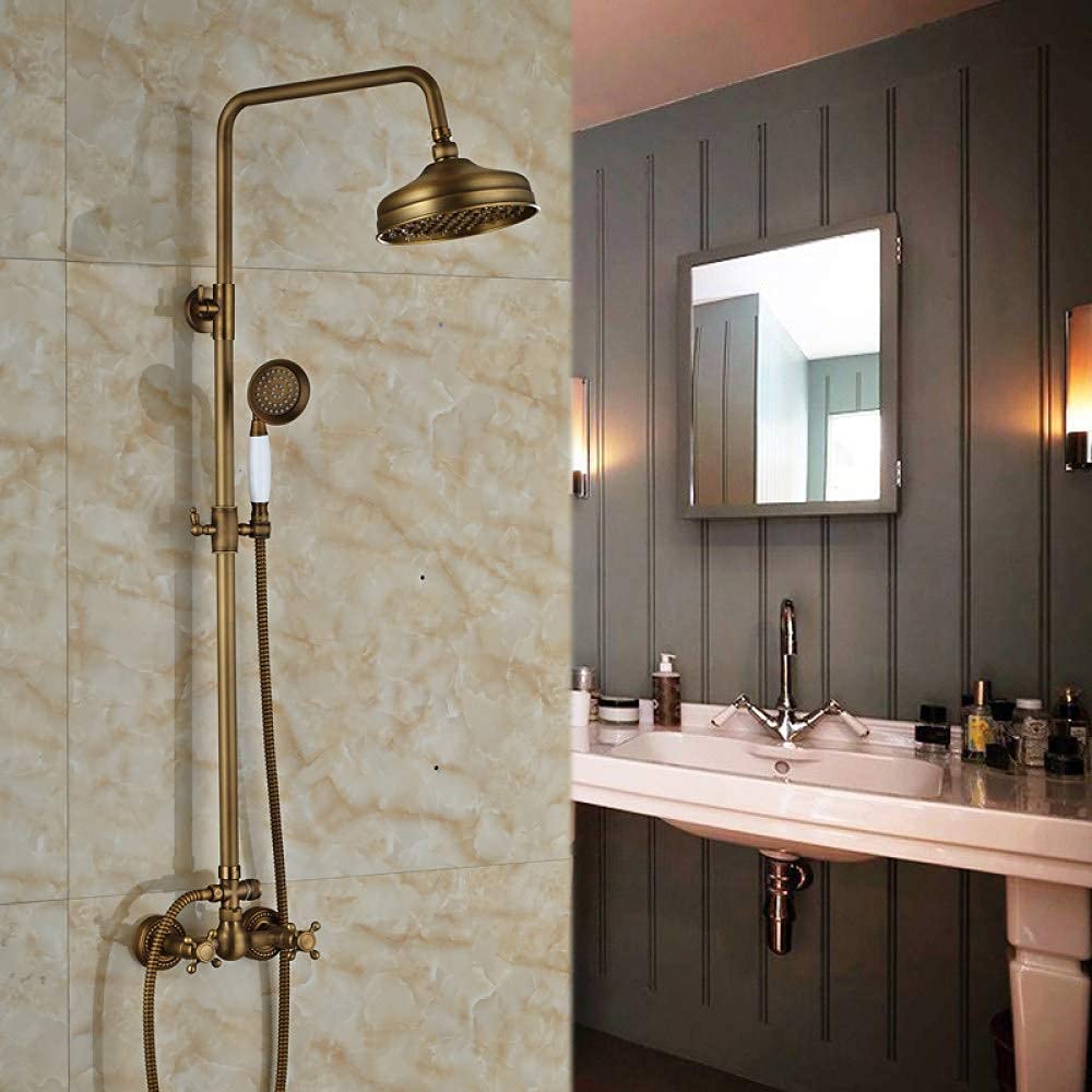 Amazon.co.jp: Shower System Antique Brass Surface Mount