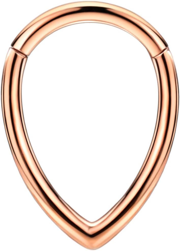 FANSING 316L Surgical Steel Teardrop Piercing Rings for Septum Daith