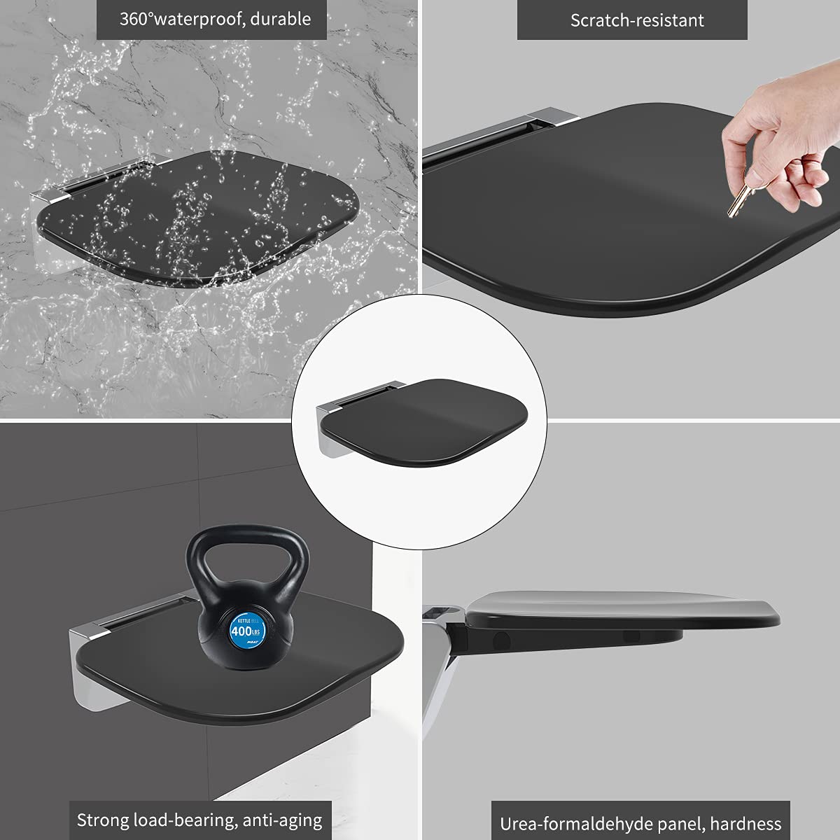 Buy Easywow Folding Shower Chair Wall Mounted Fold Down Shower Seat 400