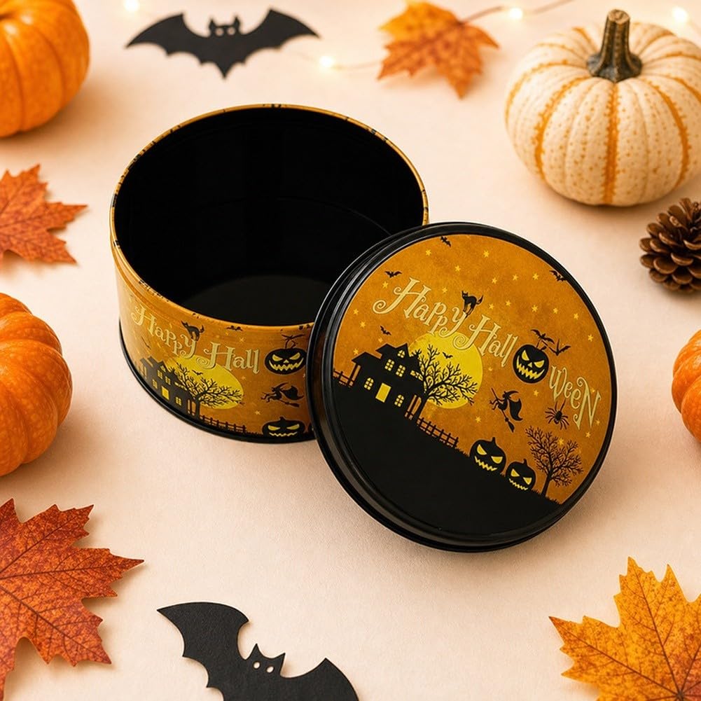 de Metal Redonda Halloween 14x8cm Decorativa de Metal Redonda