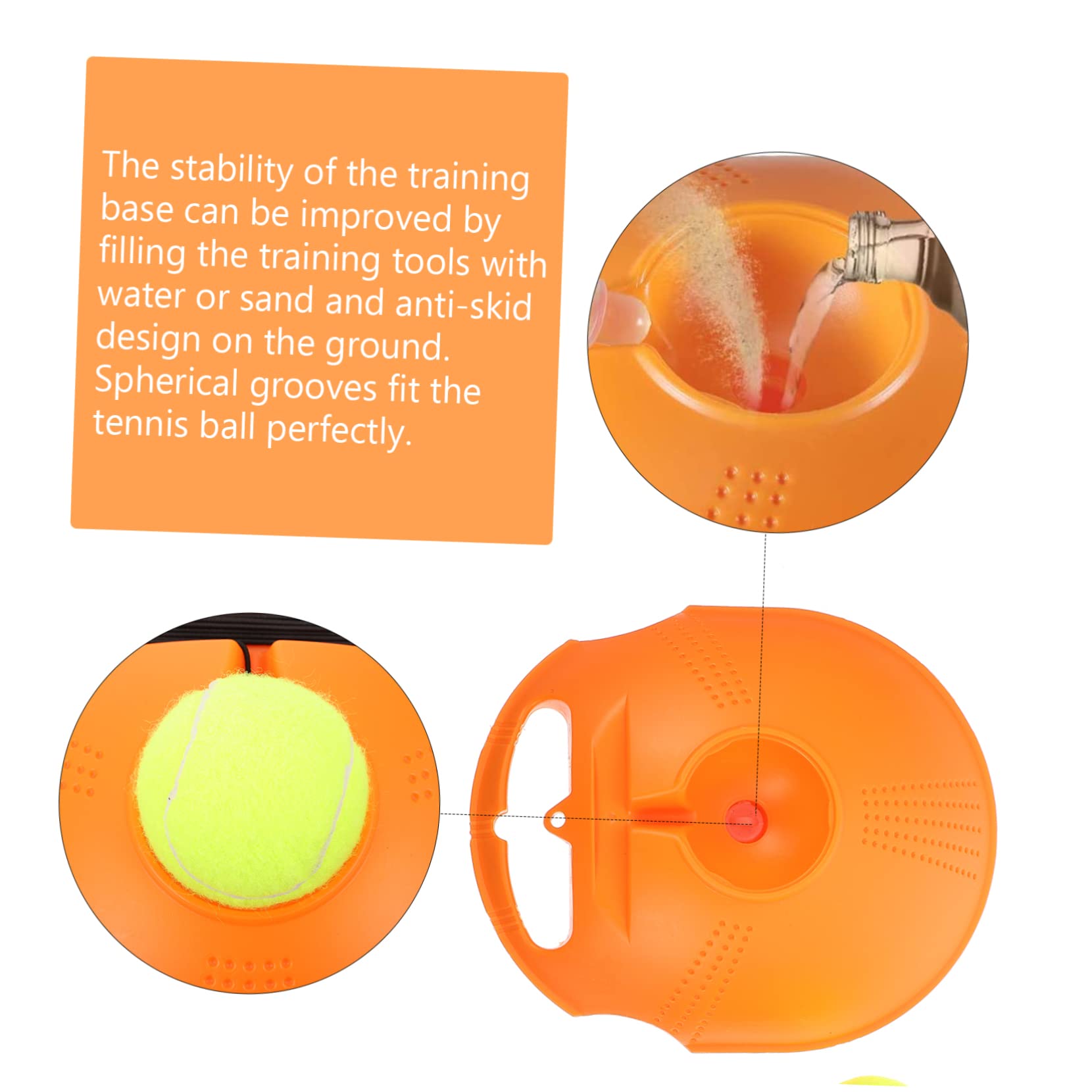 POPETPOP 1Set Tennis Training Tool Self Study Base with Rebound Balls for All Skill Levels Portable Sports Training Equipment for Adults for Individual Practice