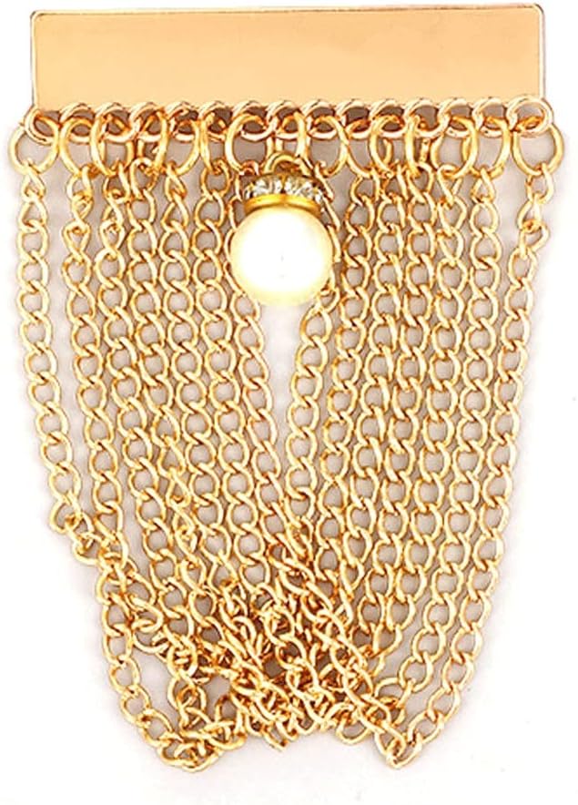 Crystal Tassel Chain Brooch Sweater Shirt Collar Pins And Brooches For Men And Women Accessories