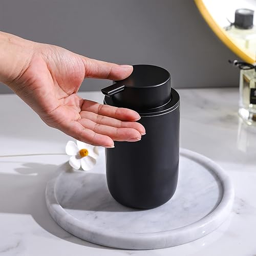 Miniatura 4 de Juego de dispensador de jabón negro, moderno dispensador de jabón de cerámica para baño, jabón líquido recargable para decoración de cocina de