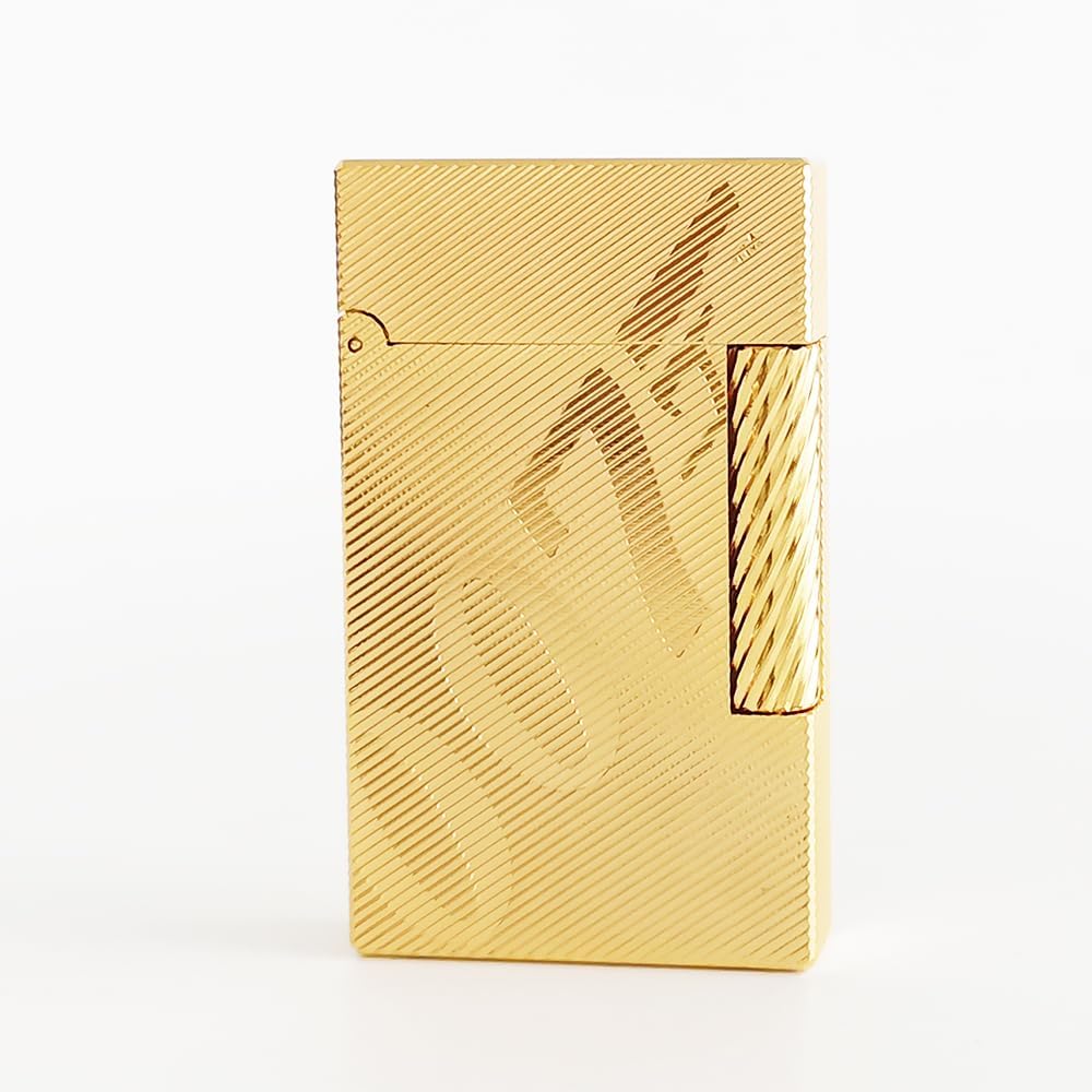 Portable 007 Lighter, Cling Sound, Adjustable Soft Flame, Trench Lighters for Collection Decorative Gift Present (Gold)