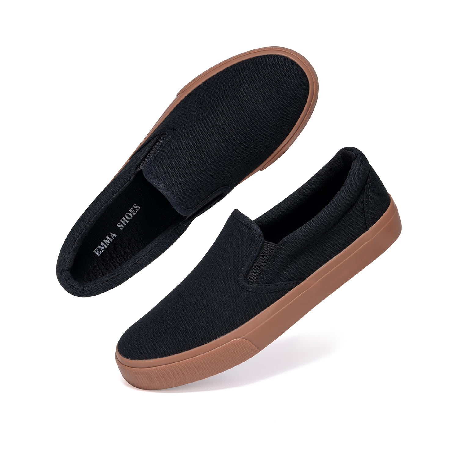 Emma Shoes Low-Top Slip Ons Women's Fashion Sneakers Casual Canvas Sneakers for Women Comfortable Flats Breathable Padded Insole Slip on Sneakers