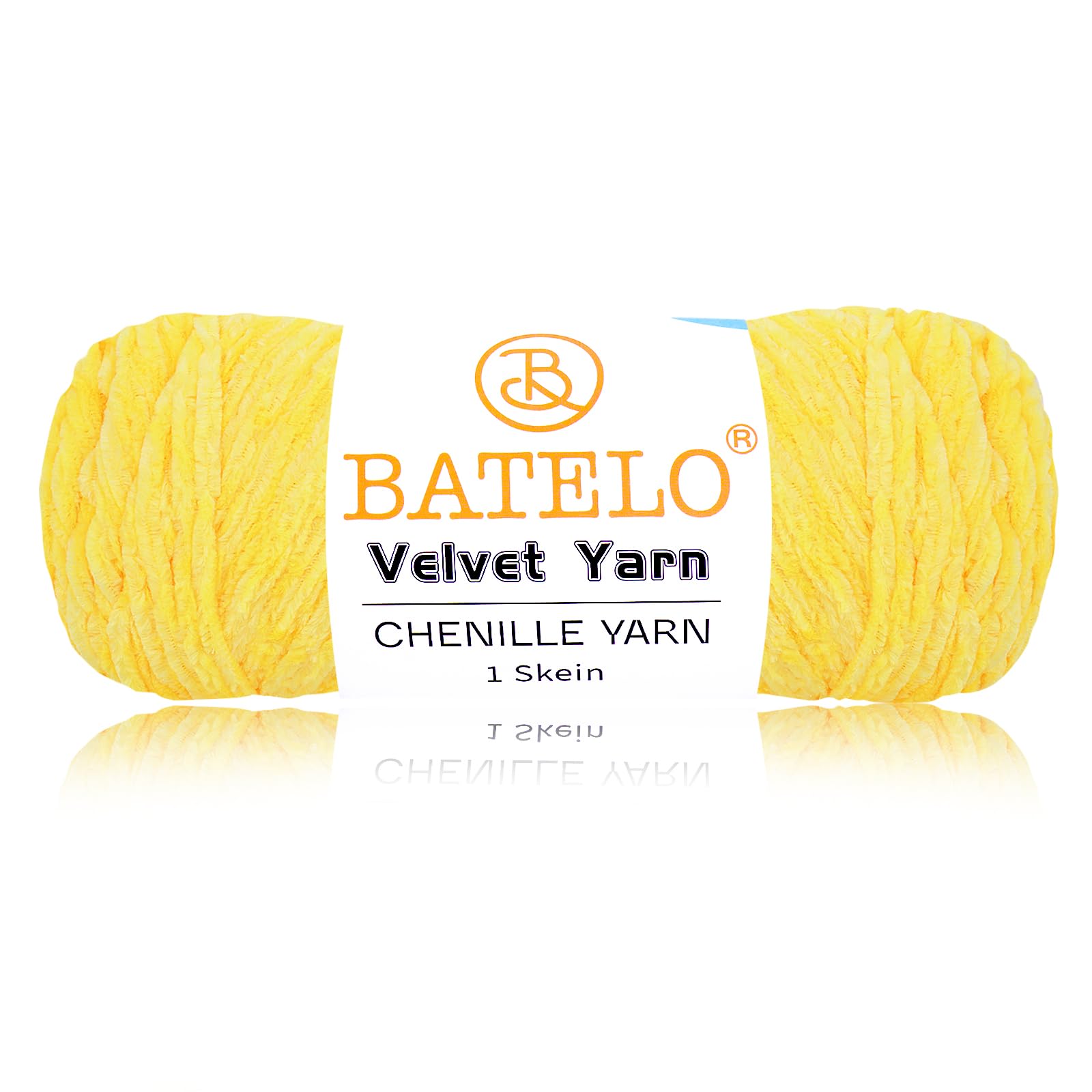 Velvet Yarn - Soft Chenille Blanket Yarn, Fluffy, 200g/7.05oz, 290m/317.1yd, Yellow