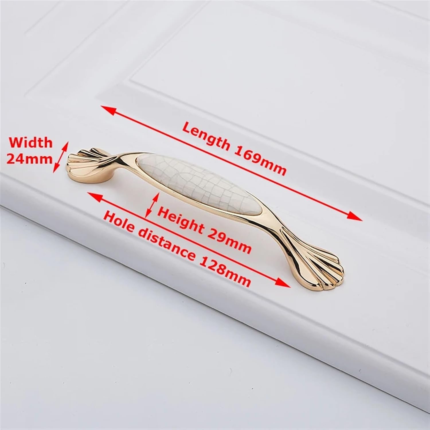 European Gold and White Cabinet Handles Zinc Alloy Drawer Pulls Kitchen Door Knobs Furniture Handle Hardware 1Pcs (Color : Handle-5026LW-128)