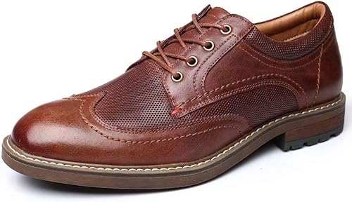 Zapatos de vestir Oxford casuales con cordones para hombre