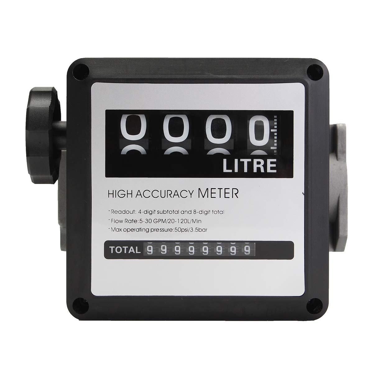 MJJEsports 120L/Min 4 Numérique Diesel Fuel Débitmètre Compteur Diesel Essence Essence Huile Débitmètre Compteur Jauge
