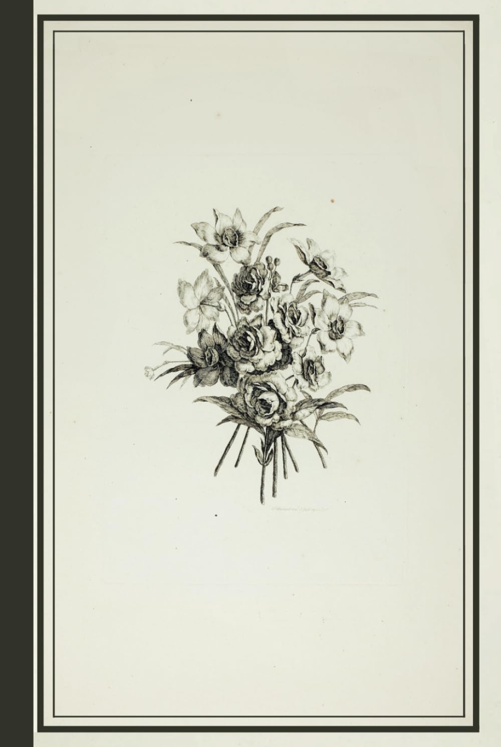 Carnet bouquet de narcisses ligné journal intime rétro hardcover 6x9
