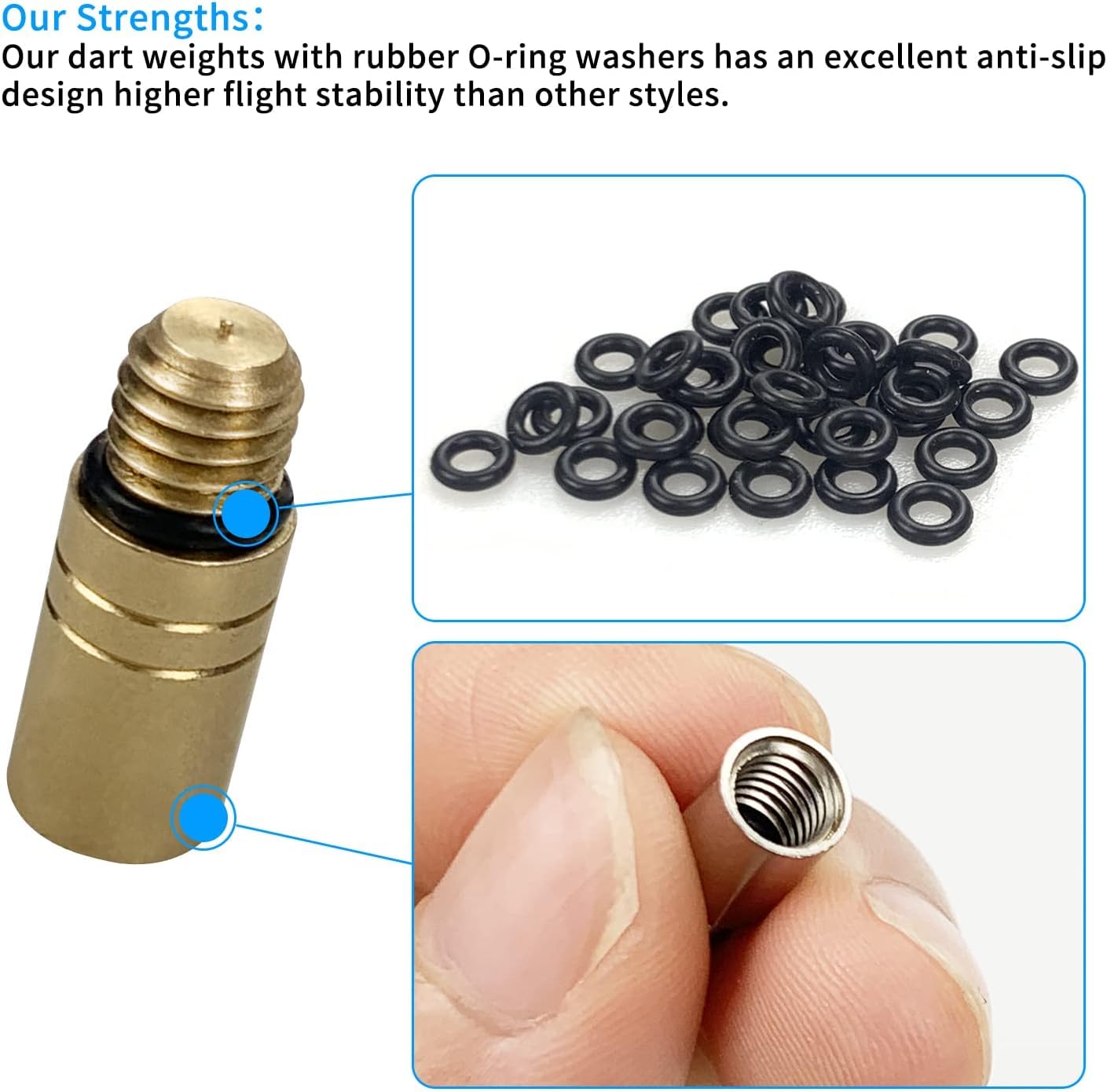 12 Pezzi 3 Colori Pesi per Freccette in Ottone, con Peso per Freccette con 50 Filo 2ba Accessori Freccette per Contrappeso Freccette(Oro 3g, 2,5g, Argento, 2g Nero, 1,5g Oro)