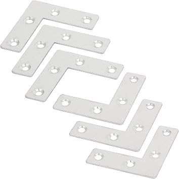 Orgrimmar 36PCS Corner Brace Brackets Plates Metal L Shaped Flat 50x50x1mm | Corner Brackets Repair Plates for Wood Table Chairs