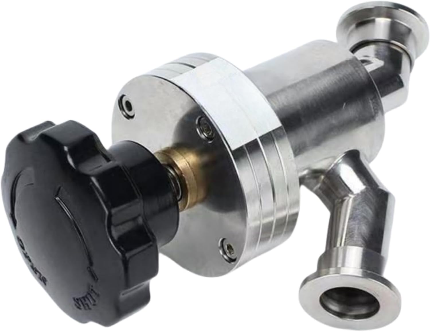 Vacuum Super-Seal KF-16 Flanges 180° In-line HV Manual Bellows Valve, High Vacuum Manual Isolation Valves, 304 Stainless Steel (KF16)