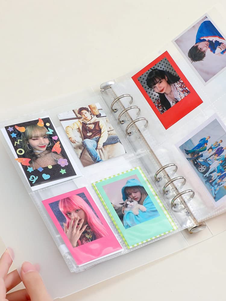 Raccoglitore per fotocard Kpop da 3 pollici, album fotografico in formato A5, custodie per carte fotografiche Kpop, tasche per raccoglitori di album Kpop satinate traslucide per raccolta di foto