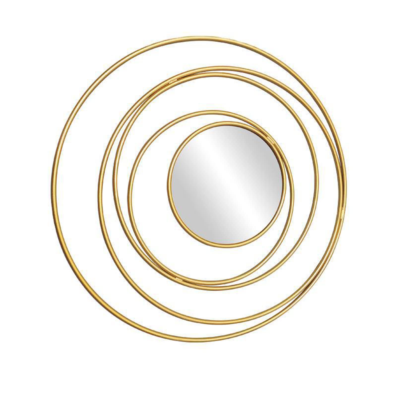 Sjasd Gold Circle Decorative Wall Mirrors,Decorative Sunburst Wall Mirror, Metal Decorative Accent Mirror, Hanging Mirror For Living Room/Bedroom/Bathroom/Entryway,60Cm(24Inch)