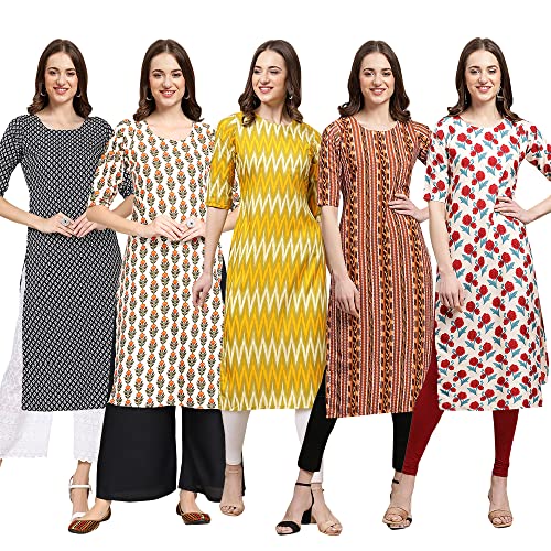 Image of Pinkmint Women's Crepe Digital Print Straight Kurta