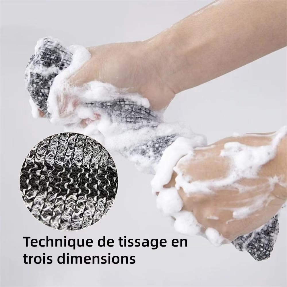 Serviette de douche exfoliante antibactérienne - Inovia, Doux et confortable, Durable - Pour Hommes and Femmes
