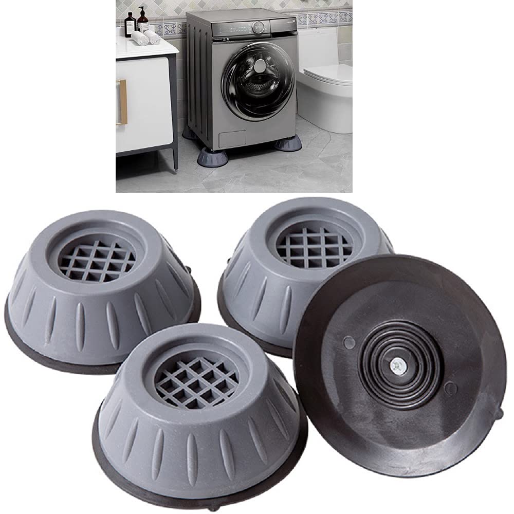 WANLIAN Shock and Noise Cancelling Washing Machine Support, ABS1, Black Rubber Round Pads