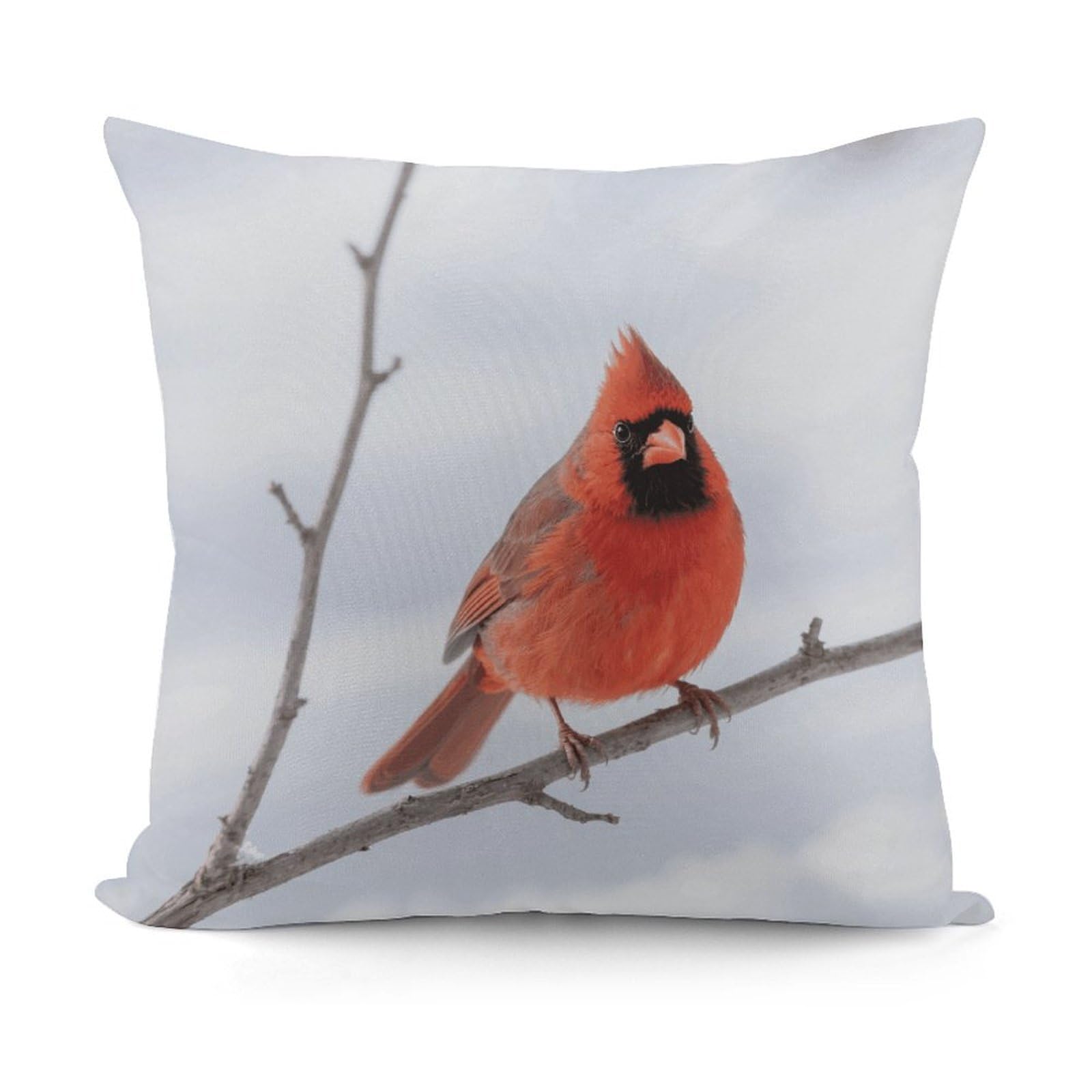 VstaDank Cardinal Bird Throw Pillow Covers Fade-Resistant Removable Pillowcase Square Cushion Case Cozy Pillow Case Breathable Pillow Protector Soft Pillow Shams 18"x18"