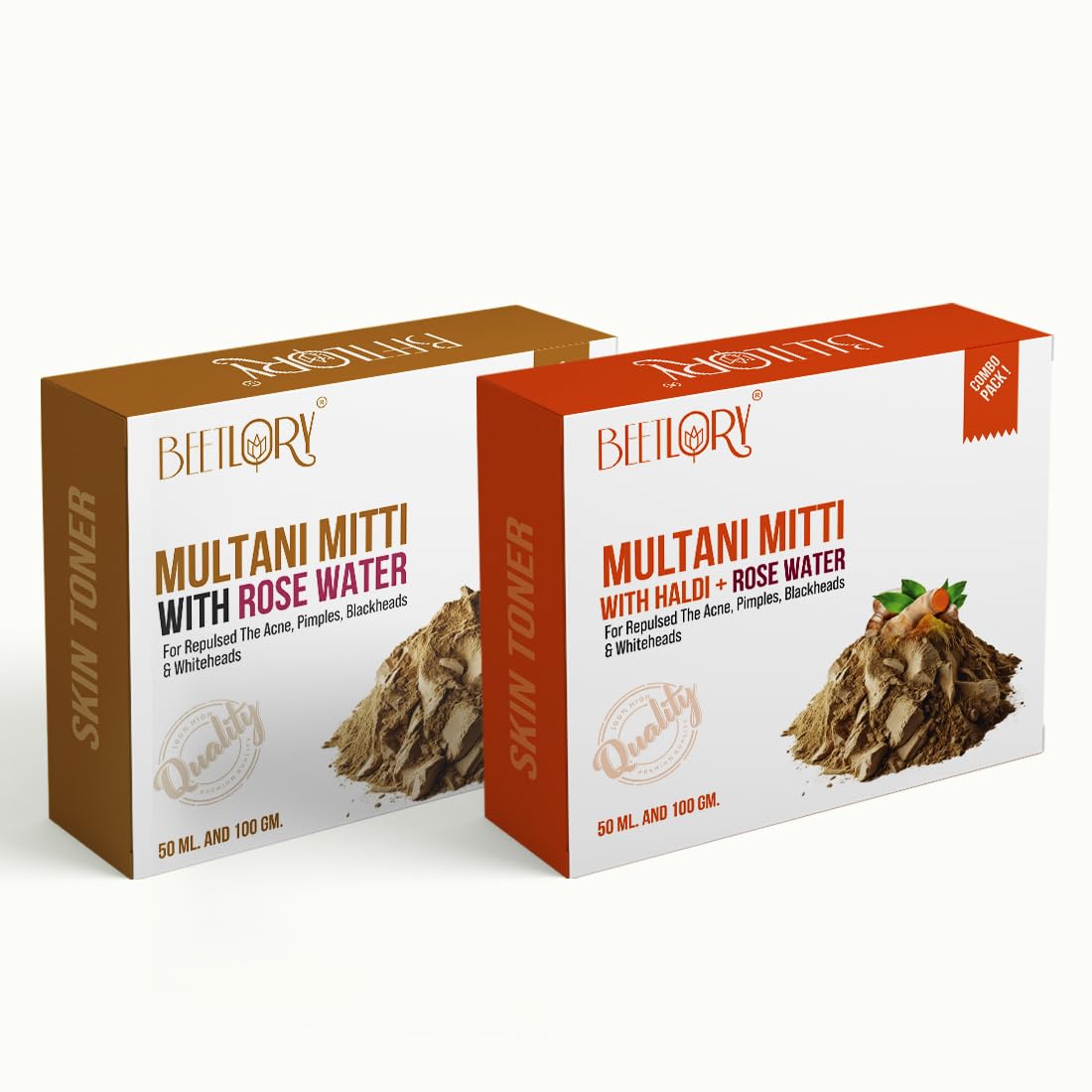 Buy BEETLORY Multani Mitti & Multani Miti With Haldi Powder 200 Gram ...
