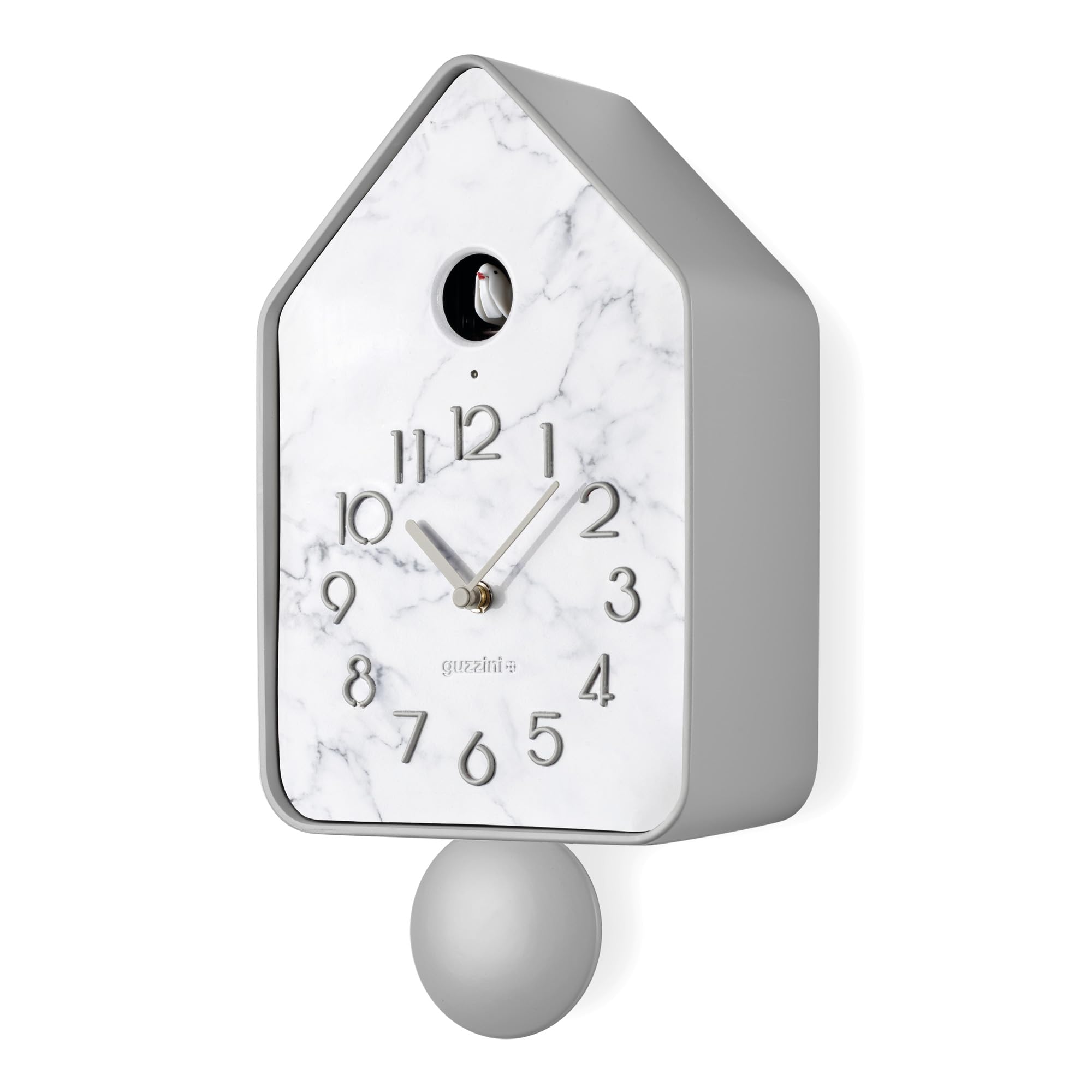 Guzzini - QQ-UP Reloj de Pared con péndulo - Gris Oscuro, 18,8x9,8xh37 cm - 168605177