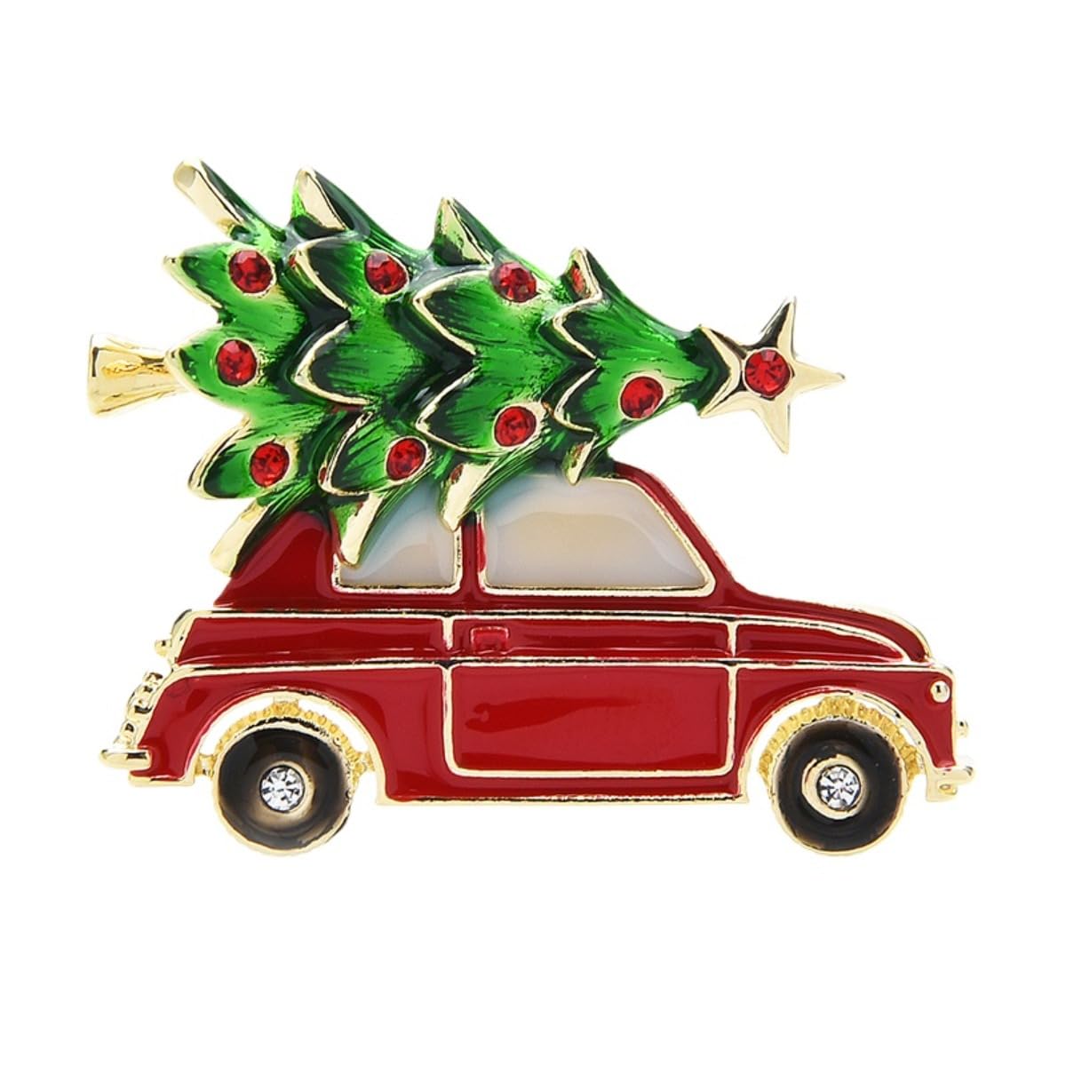 HLTYGWX Emaille Auto Weihnachtsbaum Brosche Pins für Frauen Weihnachtsnadeln Weihnachtsbrosche