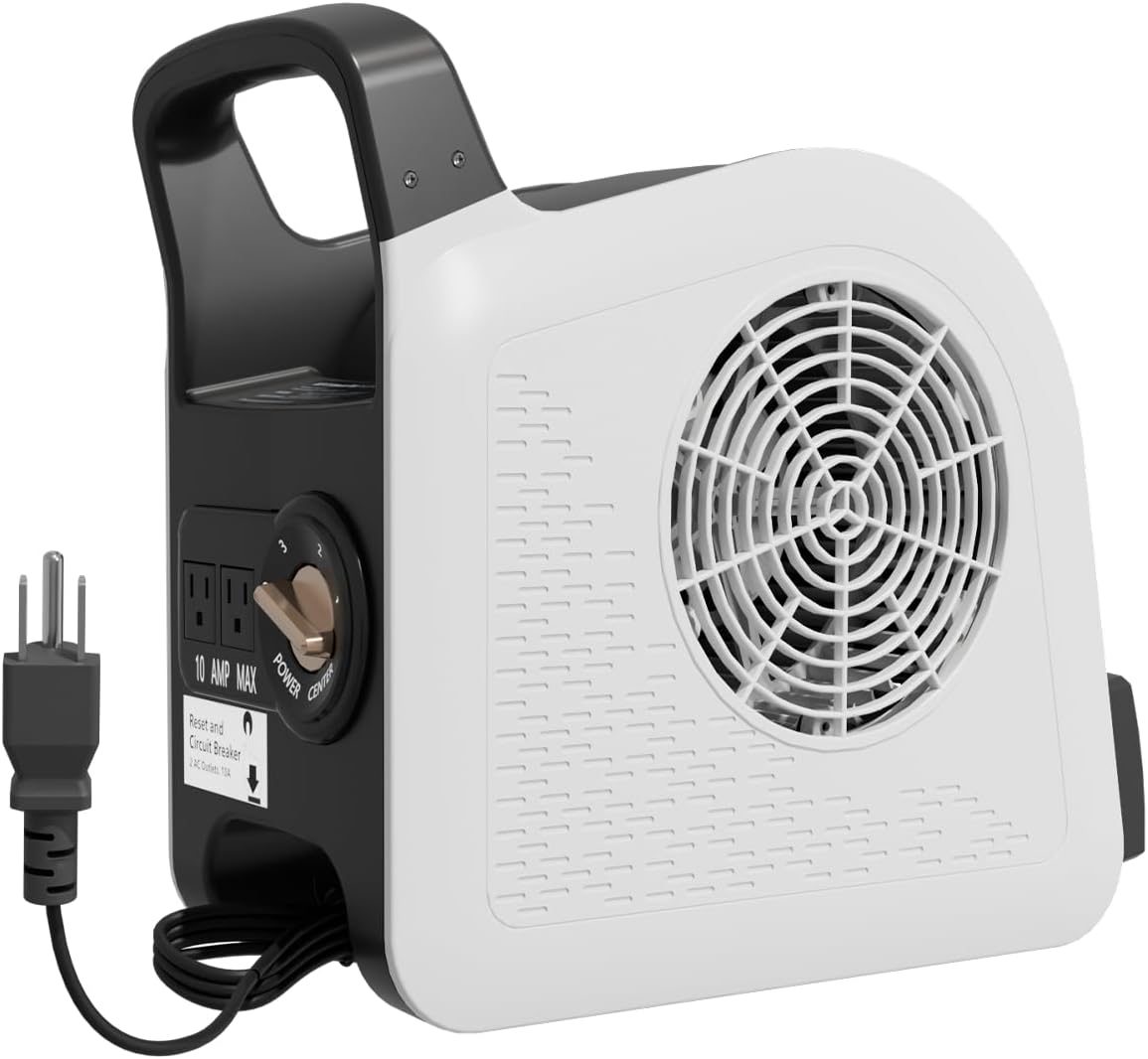 High Velocity Blower Fan for Drying Cooling and Ventilating, Portable Air Mover Floor Fan with 185° Rotation for Home Use or Job Site, Utility Fan with 3 Speeds, 2 Outlets, 130W 325CFM