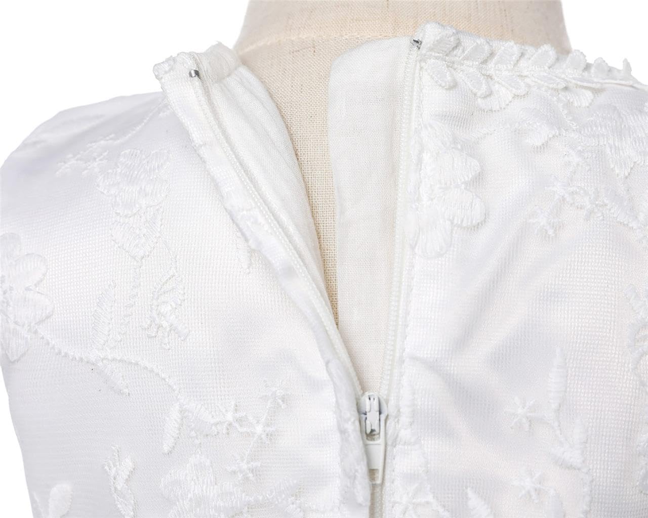Lito Angels Taufkleid Kleidung Set mit Spitze Mütze für Baby Mädchen Alter 3-18 Monate, Cremeweiß