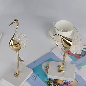 鶴 鳥 置物 クレイン オブジェ クラシック ゴールド 85660CR 置物 鳥 鶴 オブジェ 金 ゴールド モダン 部屋 装飾品 置き物