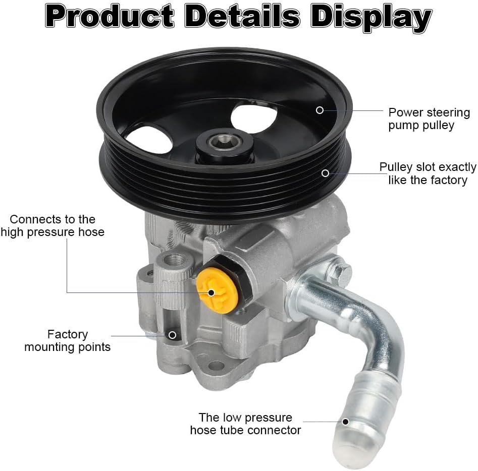 WMPHE Power Steering Pump with Pulley Compatible with Jeep Grand Cherokee Dodge Durango 5.7L V8 2011 2012 2013 2014 2015, Replacement for 21-4068, 68068641AA