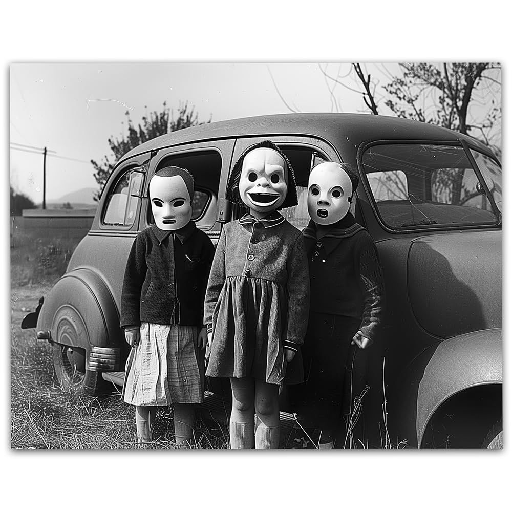 POSTCARD Weird Creepy Skeleton Boy Girl Children Halloween Cult Kids Unusual eBa