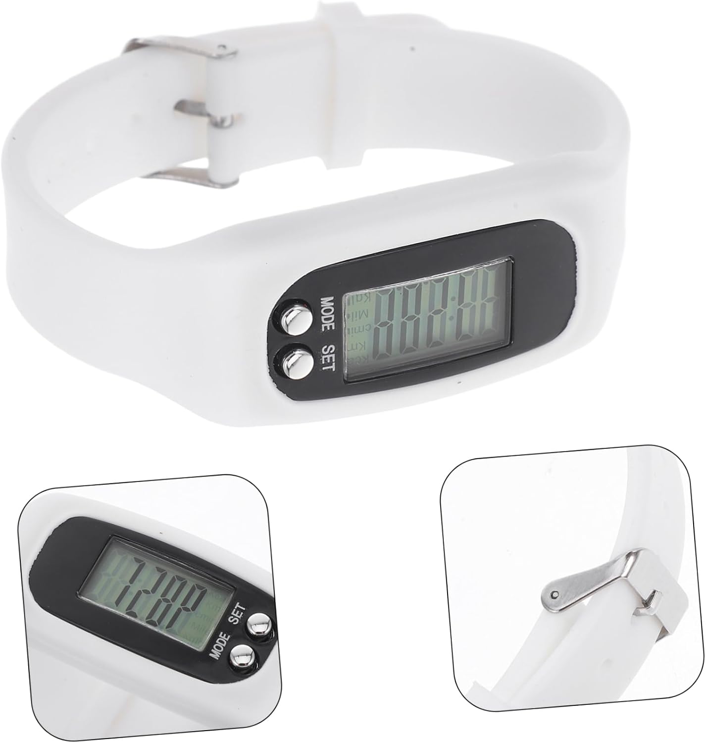 Silicone Smart Pedometer Watch for Men Women Fitness Digital Display Wristband