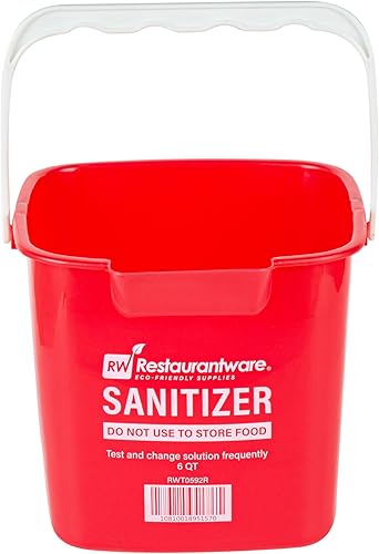 Miniatura 11 de Restaurantware RW Clean 6 Quart Cleaning Bucket 1 Detergent Square Bucket - With Measurements Built-In Spout And Handle Red Plastic Utility Bucket