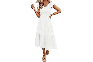Women's Flutter Sleeve Smocked Midi Dress