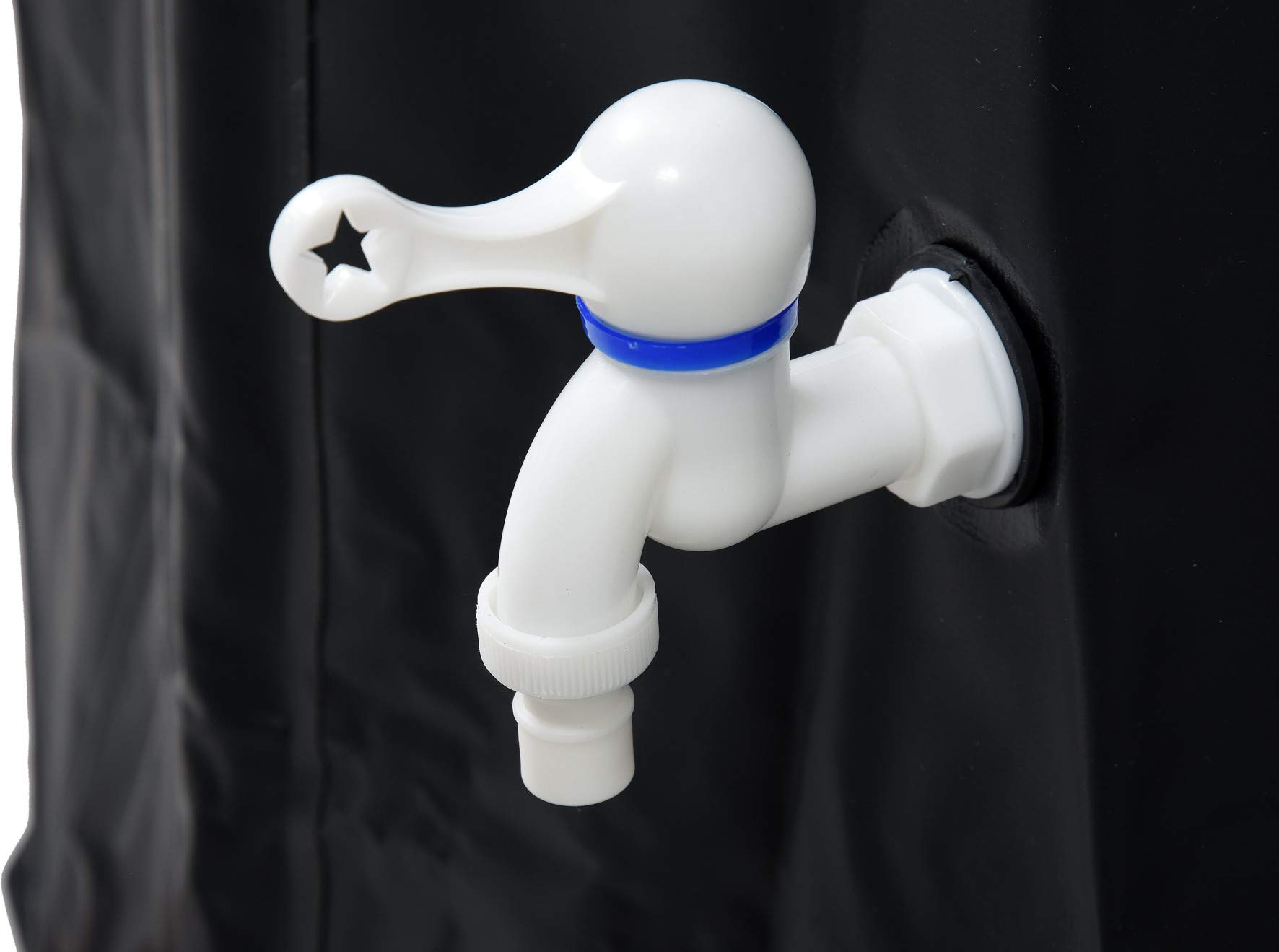 FLO Barril de lluvia plegable con grifo, filtro y protección antidesbordamiento, volumen 500 litros, PVC macizo, patas estables, diámetro 80 x 98 cm, resistente a los rayos UV, depósito de agua de