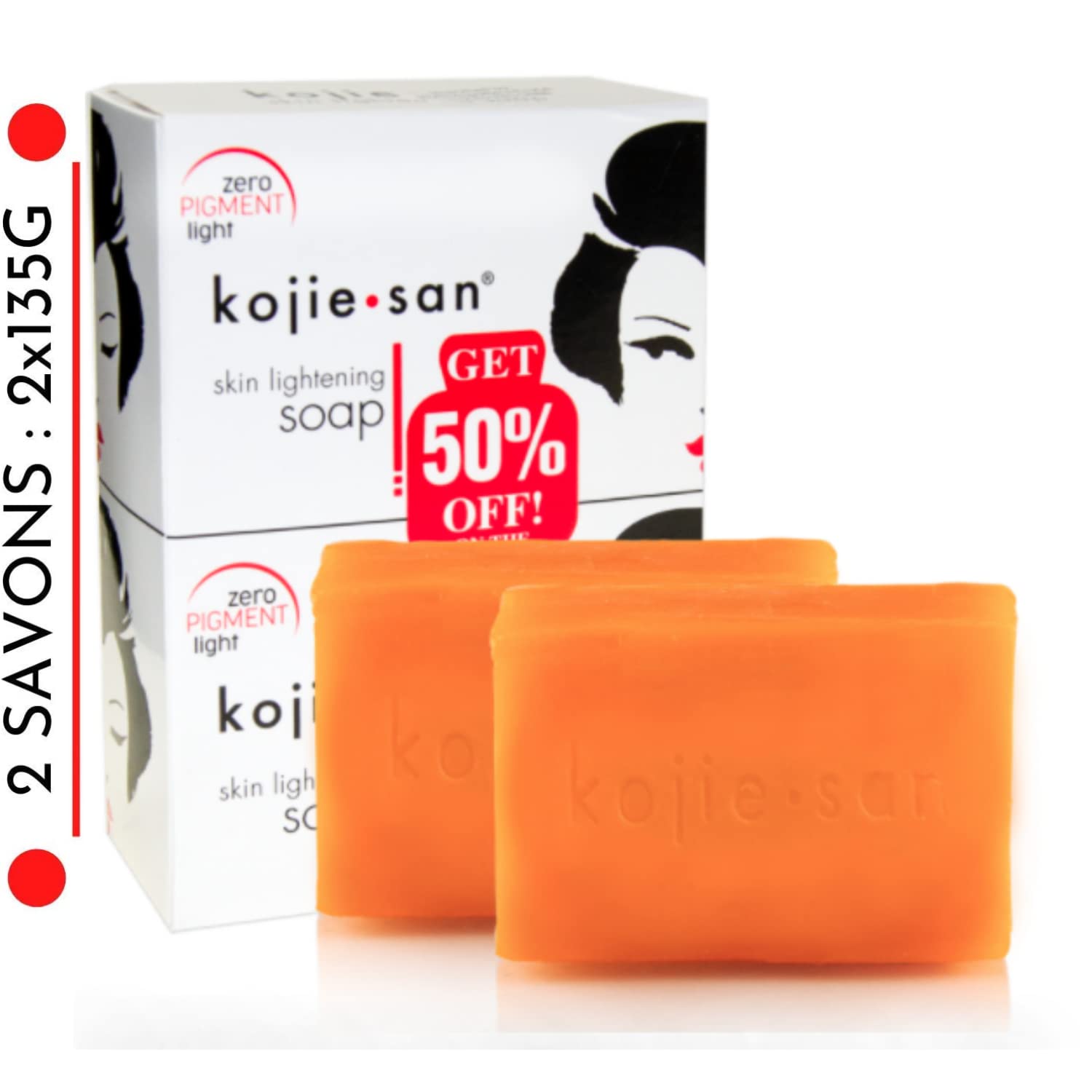Kojie San - 2 Mydła Rozjaśniające 65g, Oryginalne i Oryginalne Mydło Kojie San z Kwasem Kojowym (2 Mydła : 2x65g)
