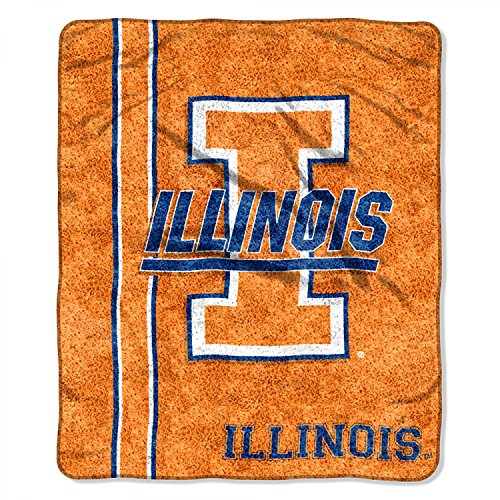 Northwest Ncaa Illinois Illini Unisex-Adult Sherpa Throw Blanket, 50" X 60", Jersey #TOP16