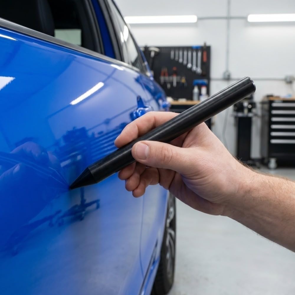 Dent Removal Tools – Tap Down Pens for Paintless Hail Repair, Non-Marring Auto Body Tools with Multiple Head Shapes for Door Dings and Creases(Black)