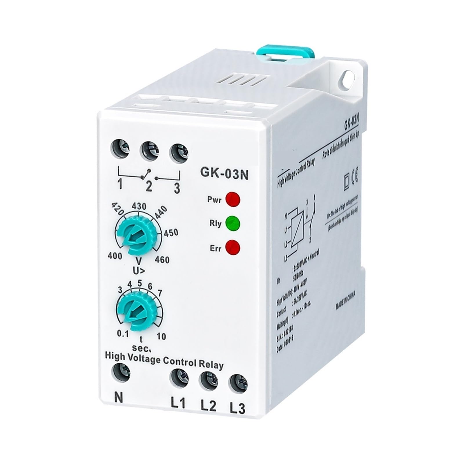 Relais de protection phase GK-03N triphasé 380V contrôle tension analogique